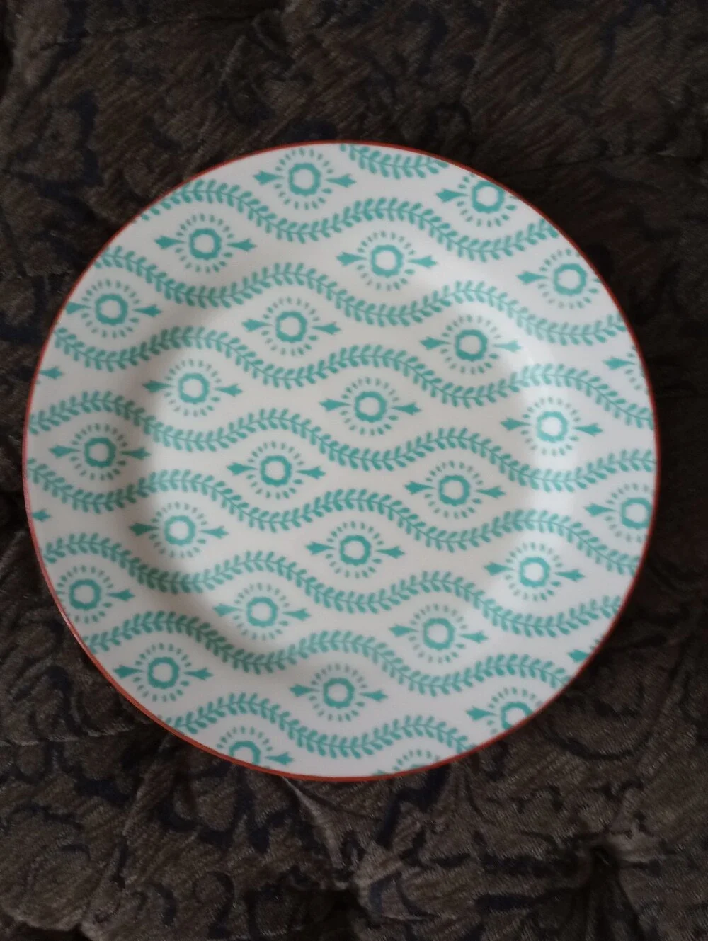 Baum Tangiers Pattern Turquoise/ Orange 8.5